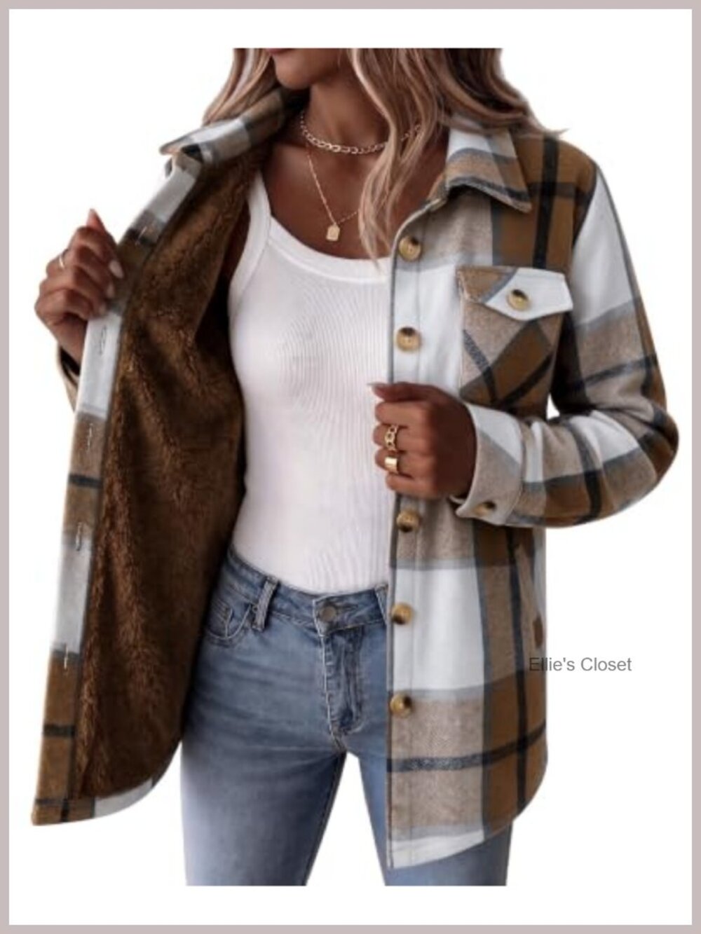 Sherpa Lined Flannel Jacket Fleece Plaid Winter Coat
